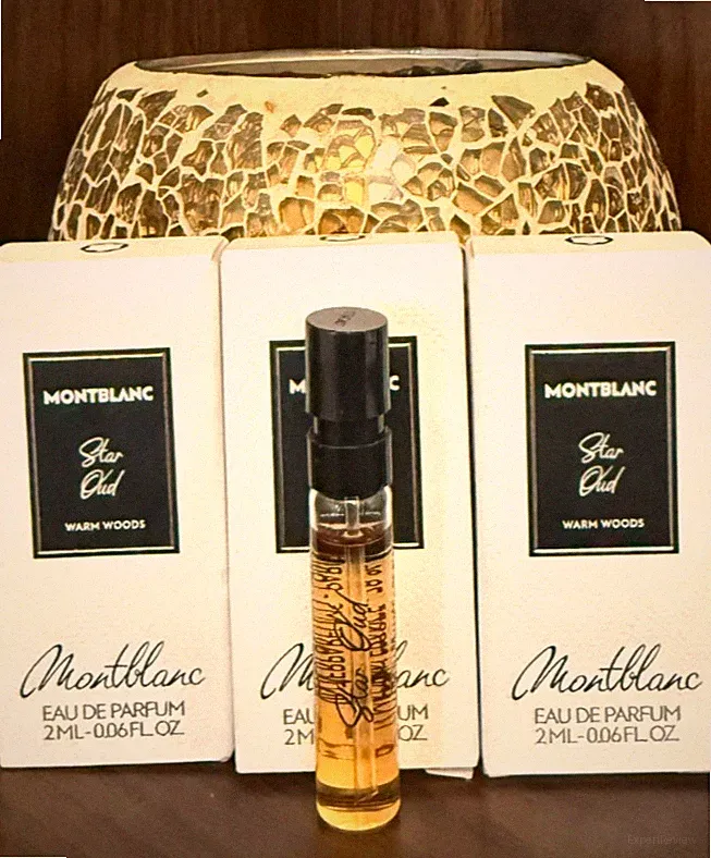 LOT OF 3 MONTBLANC Star Oud Warm Woods Eau de Parfum Sample Spray .06oz / 2ml