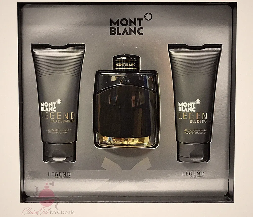 Mont Blanc Legend 3Pc Set Eau De Parfum - 3.3oz Spray + After Shave +Shower Gel