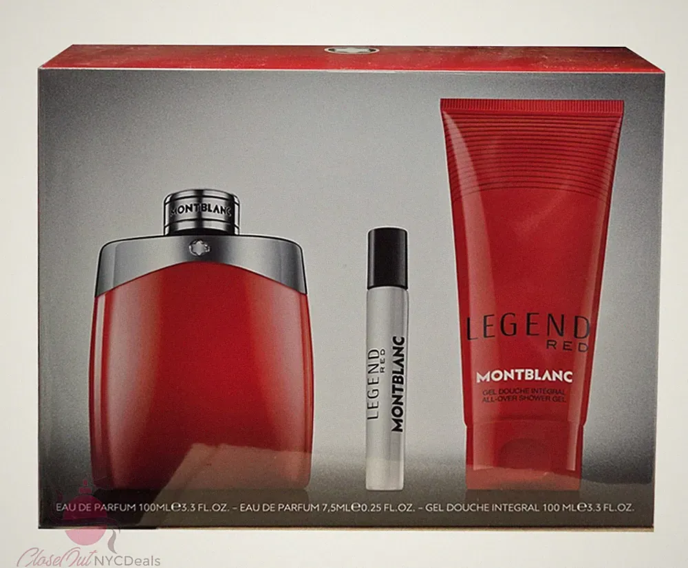 Mont Blanc Legend Red cologne 3 Pc Set -3.3 oz EDP Spray + Mini + Shower Gel
