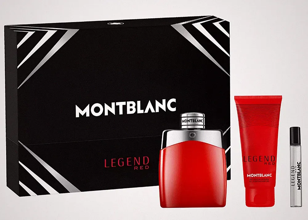 Montblanc Legend Red 3 Piece Set NEW IN BOX EDP 3.3oz + Mini 0.25oz + Shower Gel