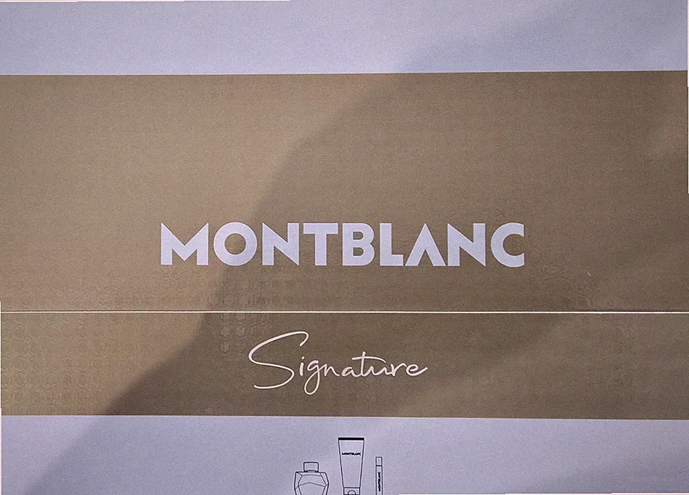 Montblanc Signature Gift Set Spray 2.5 fl oz Body Lotion 3.3 fl oz Travel Spray