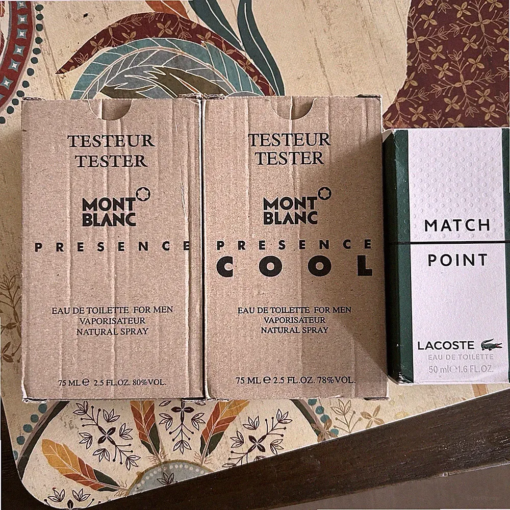 Rack Store COLOGNE LOT OF 3 Mont Blanc Presence Cool,, Lacoste